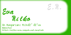 eva milko business card